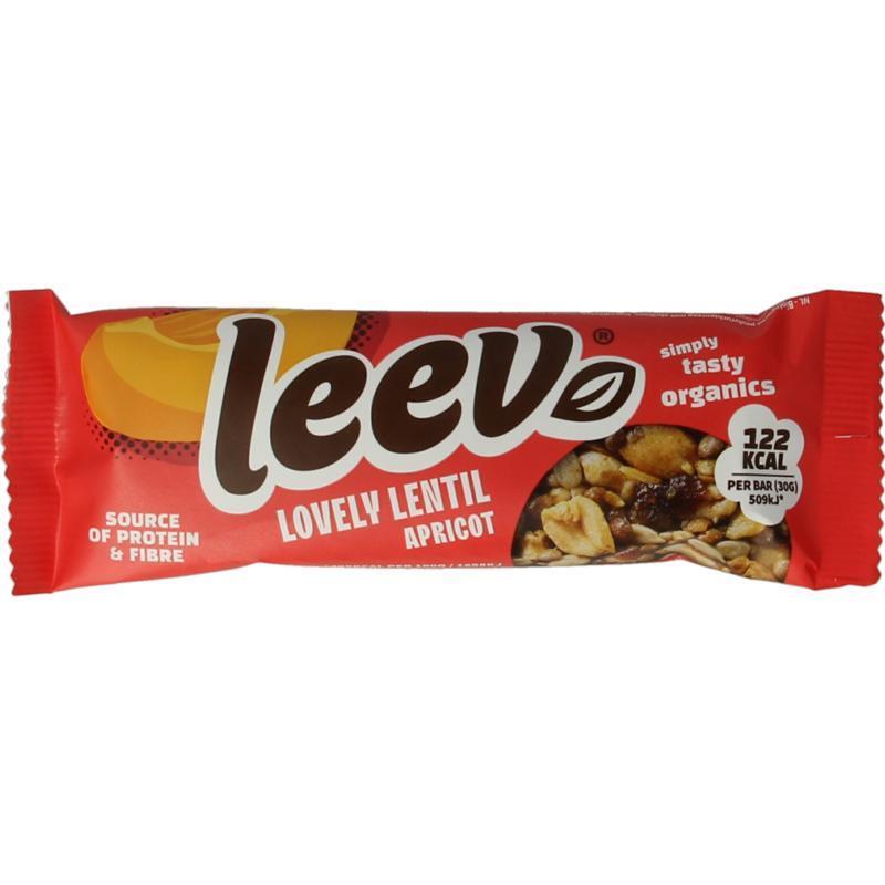Leev Lovely Lentil Bar Apricot 30 Gram