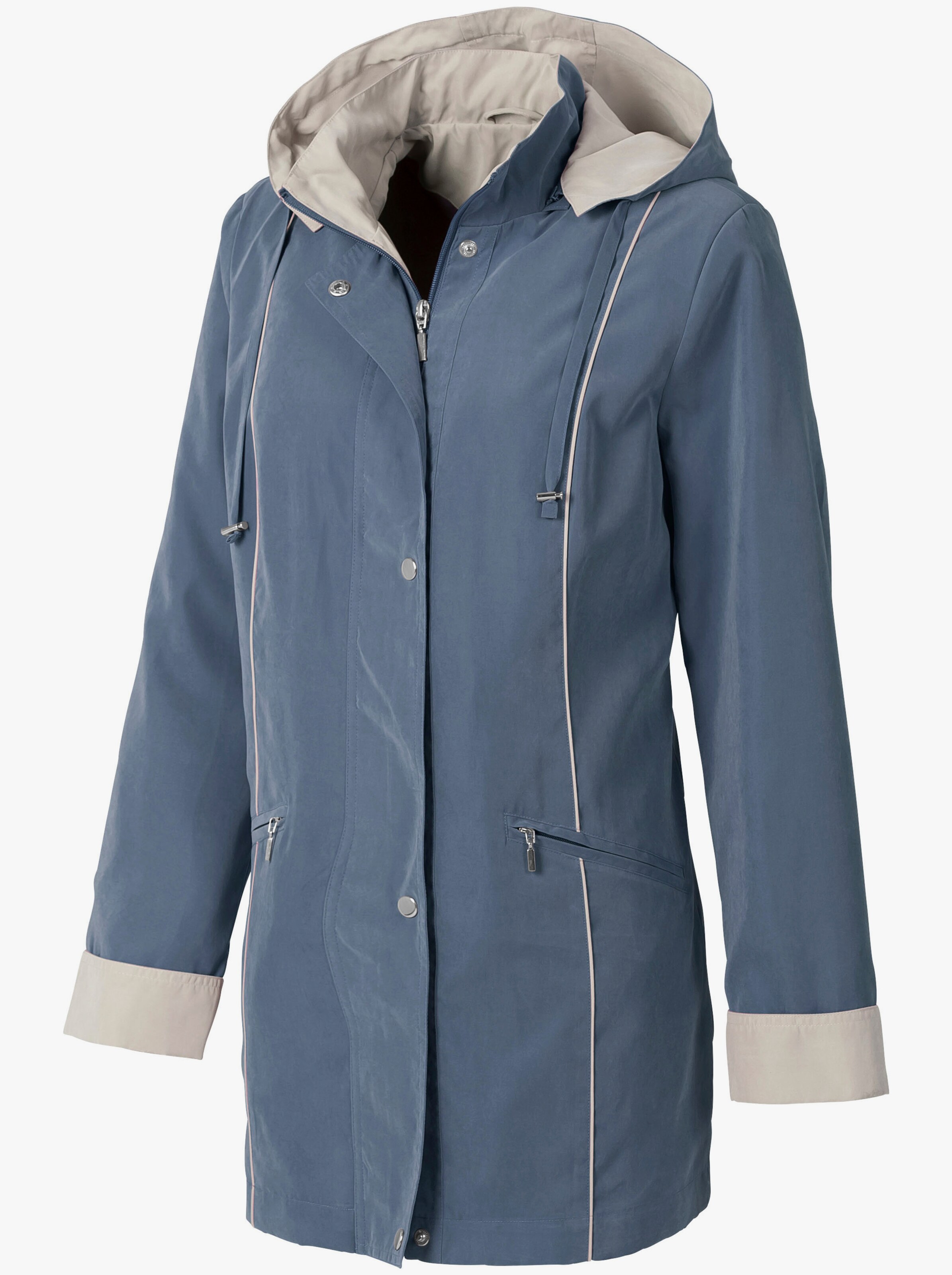 Microfaserjacke mit verdecktem Reißverschluss