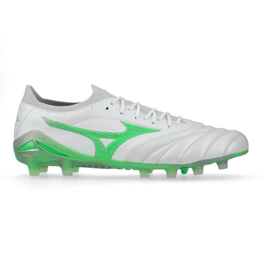 Mizuno Morelia Neo IV Beta Made in Japan FG/AG Frontier - Blanc/Vert Néon/Cool Gray