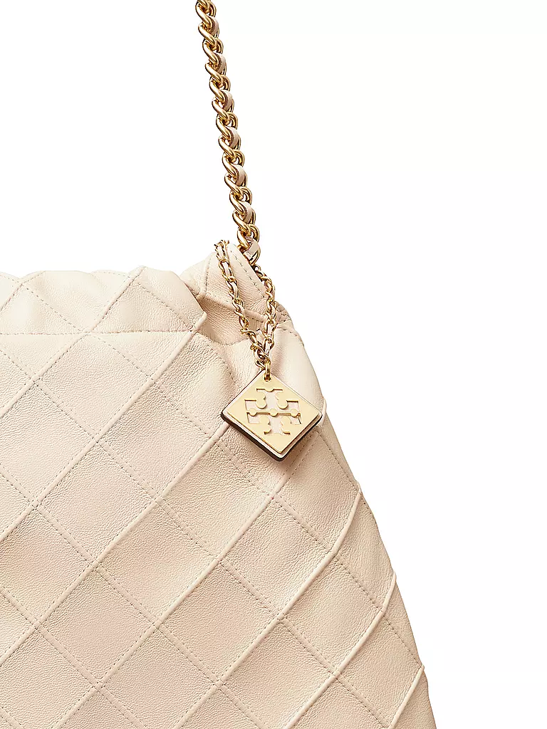 TORY BURCH Ledertasche - Hobo FLEMING creme