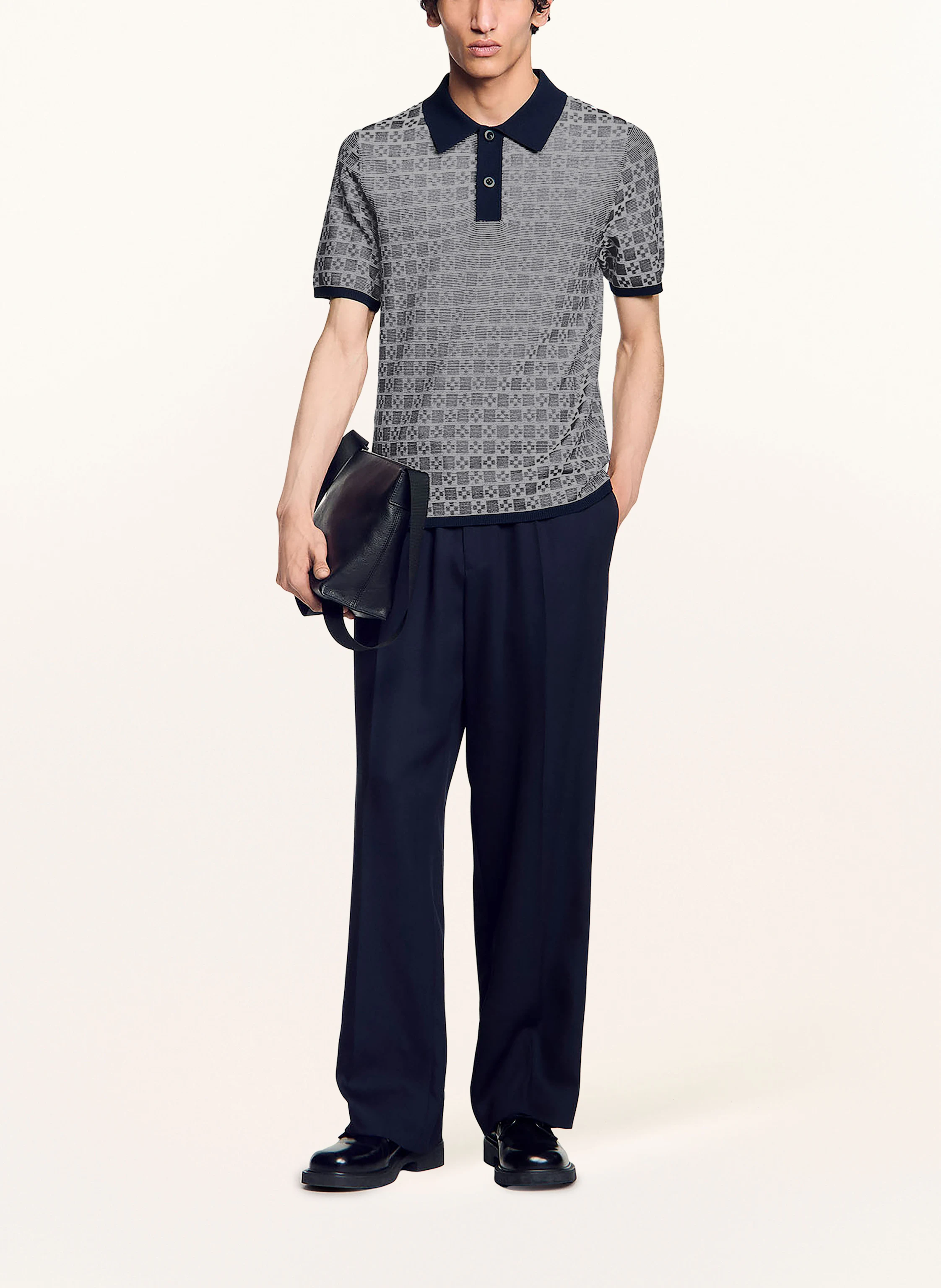 SANDRO Strick-Poloshirt