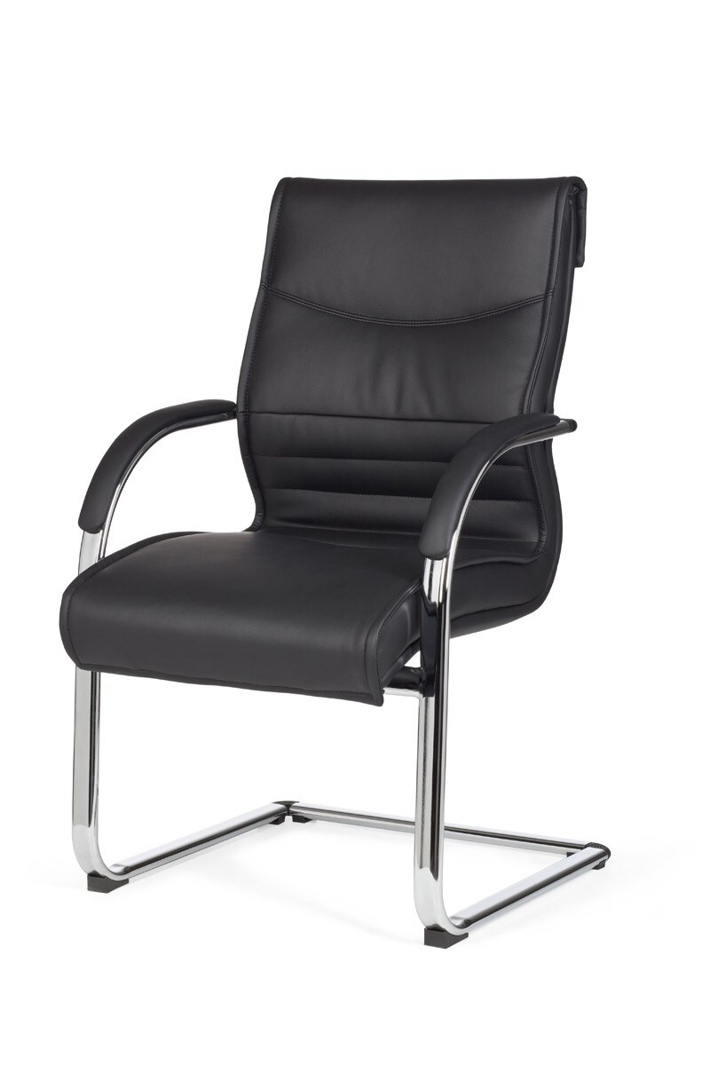KADIMA DESIGN Freischwinger SANGRO Kunstleder, Chromgestell, Lendenstütze, bis 120 kg, in Caramel/Weiß/Schwarz