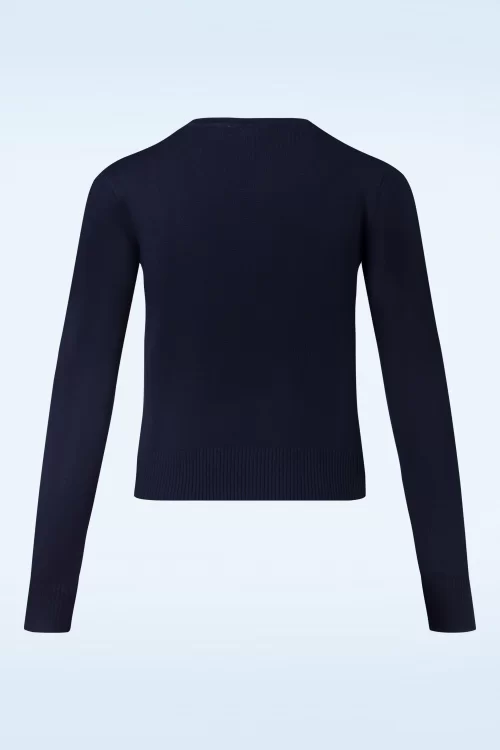 Banned Retro Heritage Scandi Birdi vest in marineblauw