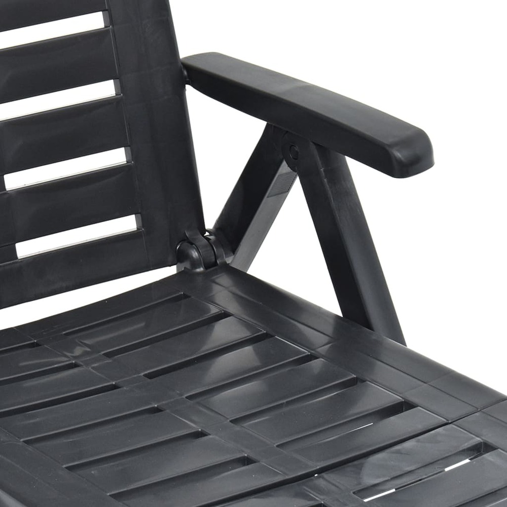 Transat chaise longue bain de soleil lit de jardin terrasse meuble d'extérieur pliable plastique anthracite