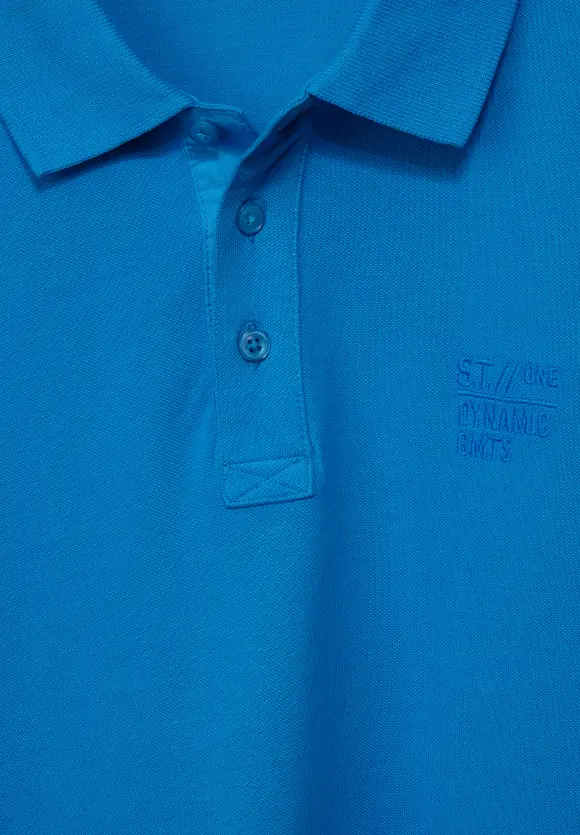 Poloshirt in Piqueé - laguna blue