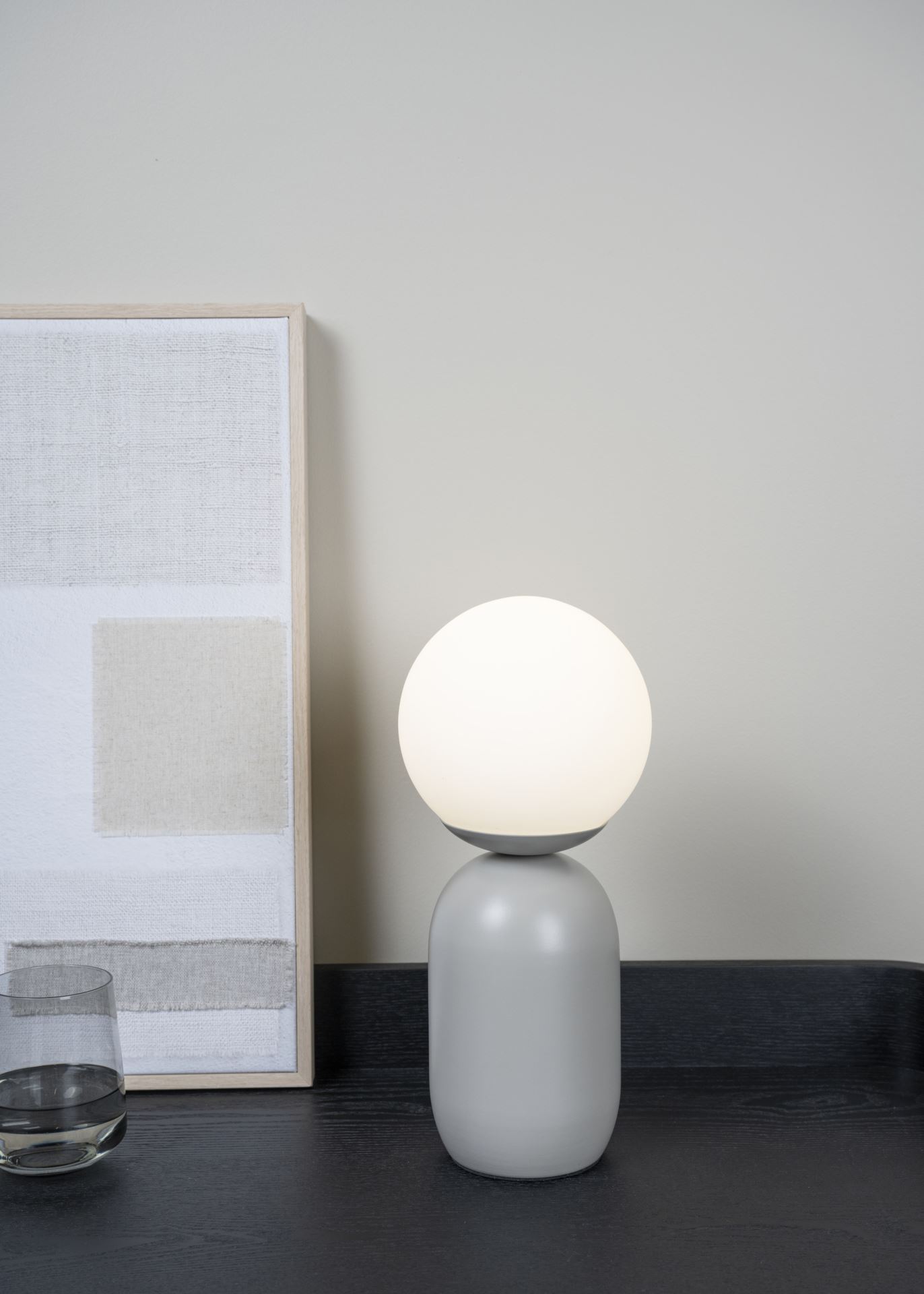 Bordlampe grå - 15x15x34,5 cm
