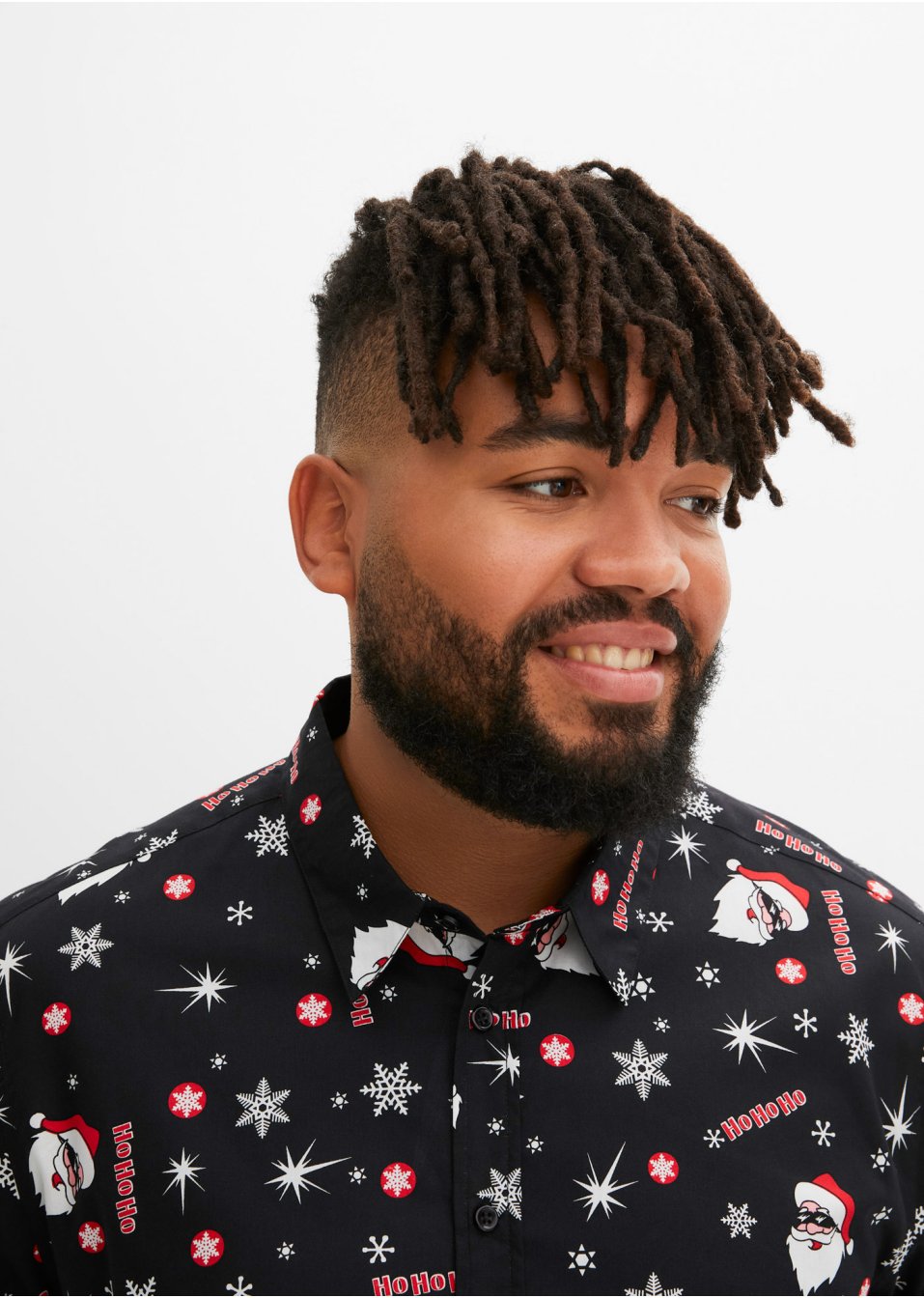 Chemise manches longues avec imprimé de Noël, Slim Fit