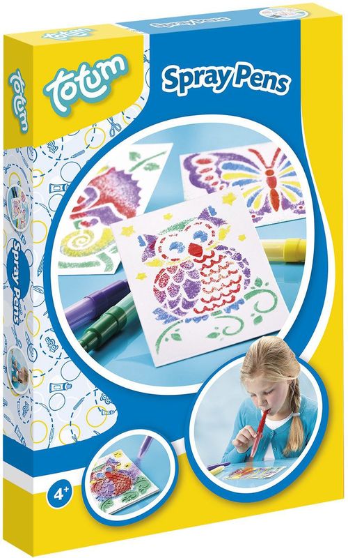Totum - Spraypens - Knutselset - 5 Kleuren - Inclusief Sjablonen