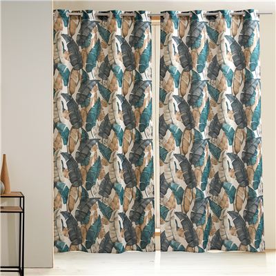 Rideau motif grandes feuilles