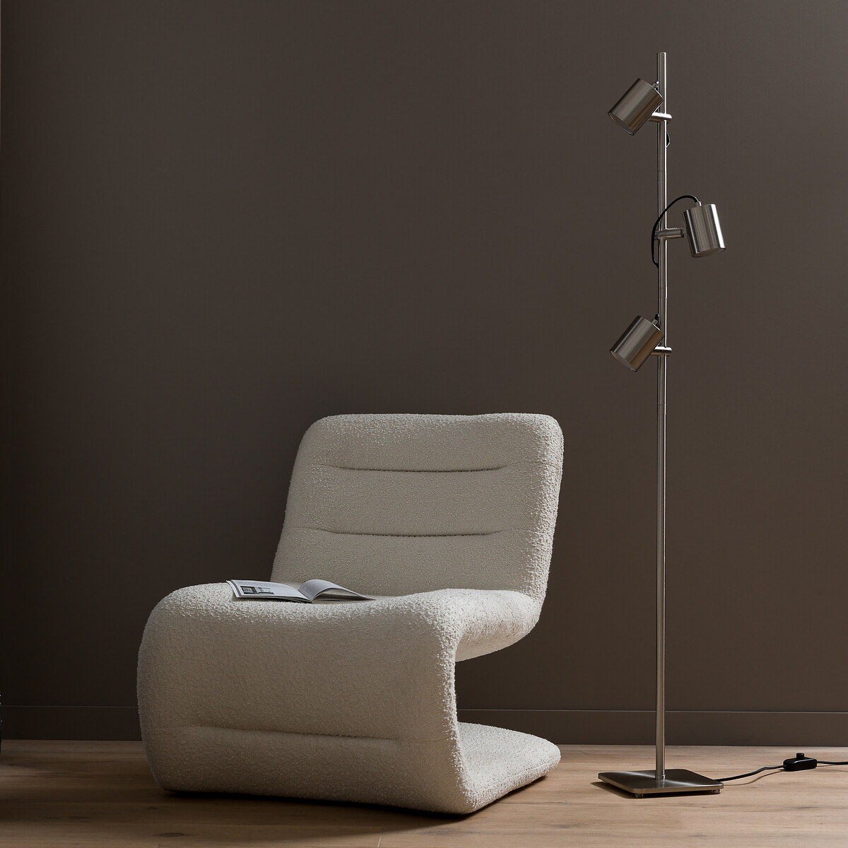 AM.PM<br>Luminária de chão com spots, acabamento em níquel acetinado, Girevole