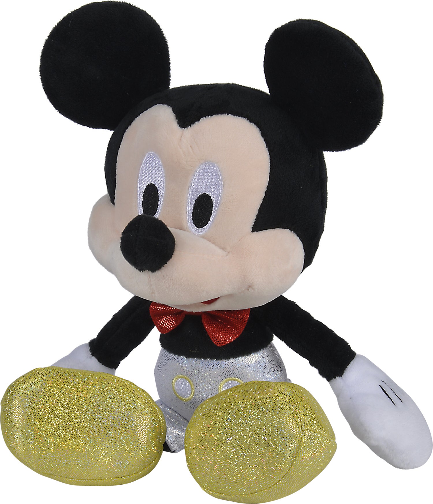 Disney knuffel Mickey glitter zwart / wit 12 x 13 x 30 cm