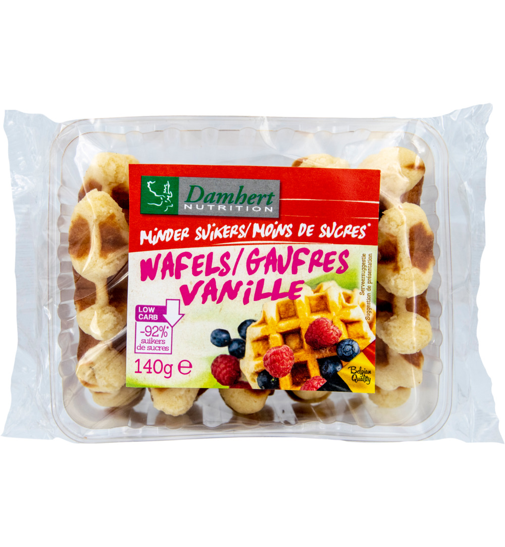Damhert Wafel vanille minder suiker (140 gr)