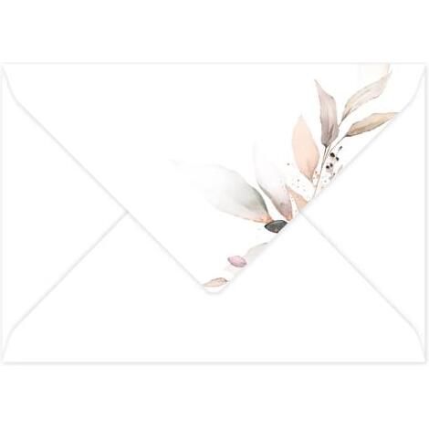 COLLECTION EUCALYPTUS, Paquet de 20 enveloppes imprimées Pollen 114x162mm 120g/m2 - Rose 2 - Rose