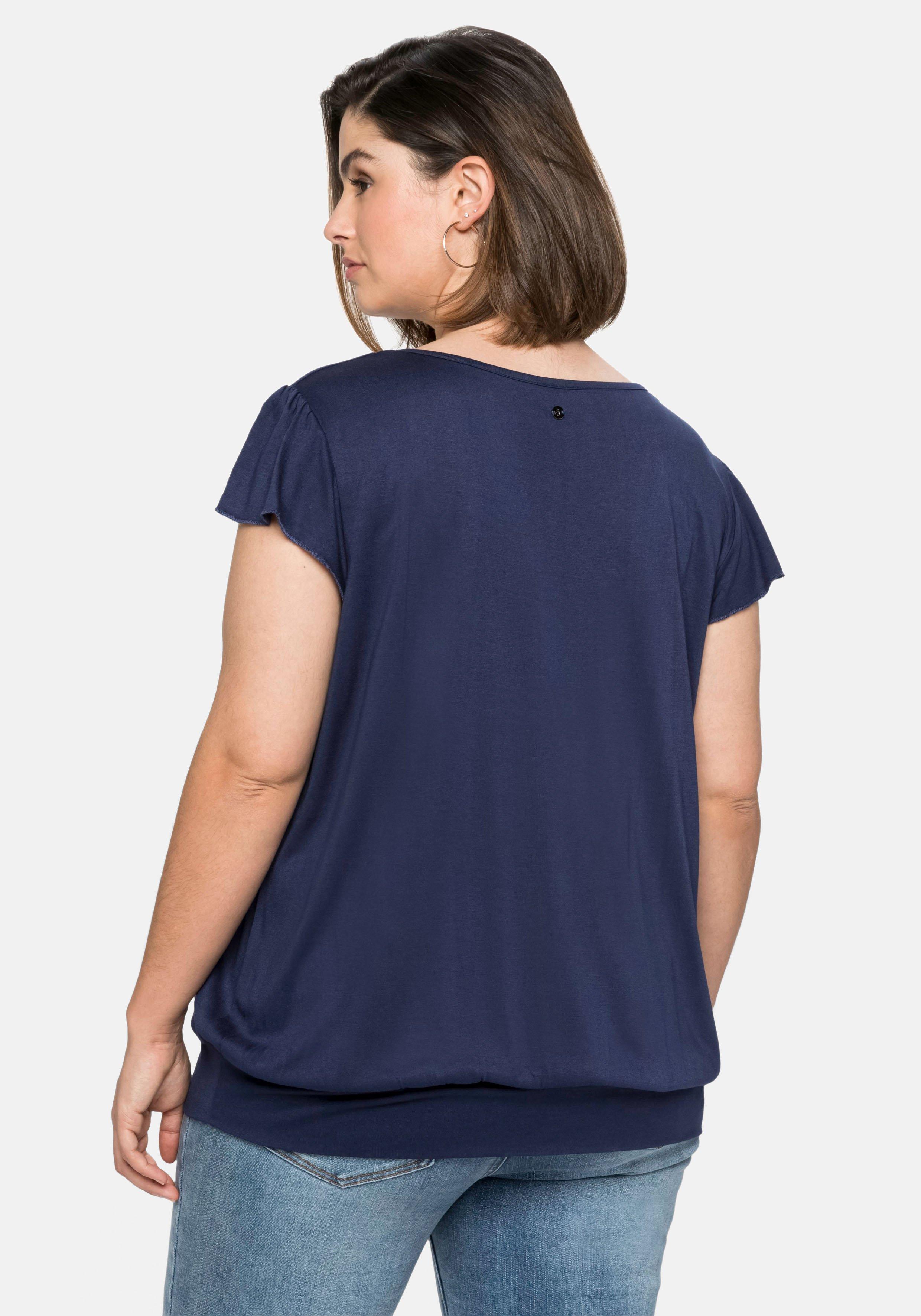T-Shirt mit Flügelärmeln und breitem Bund