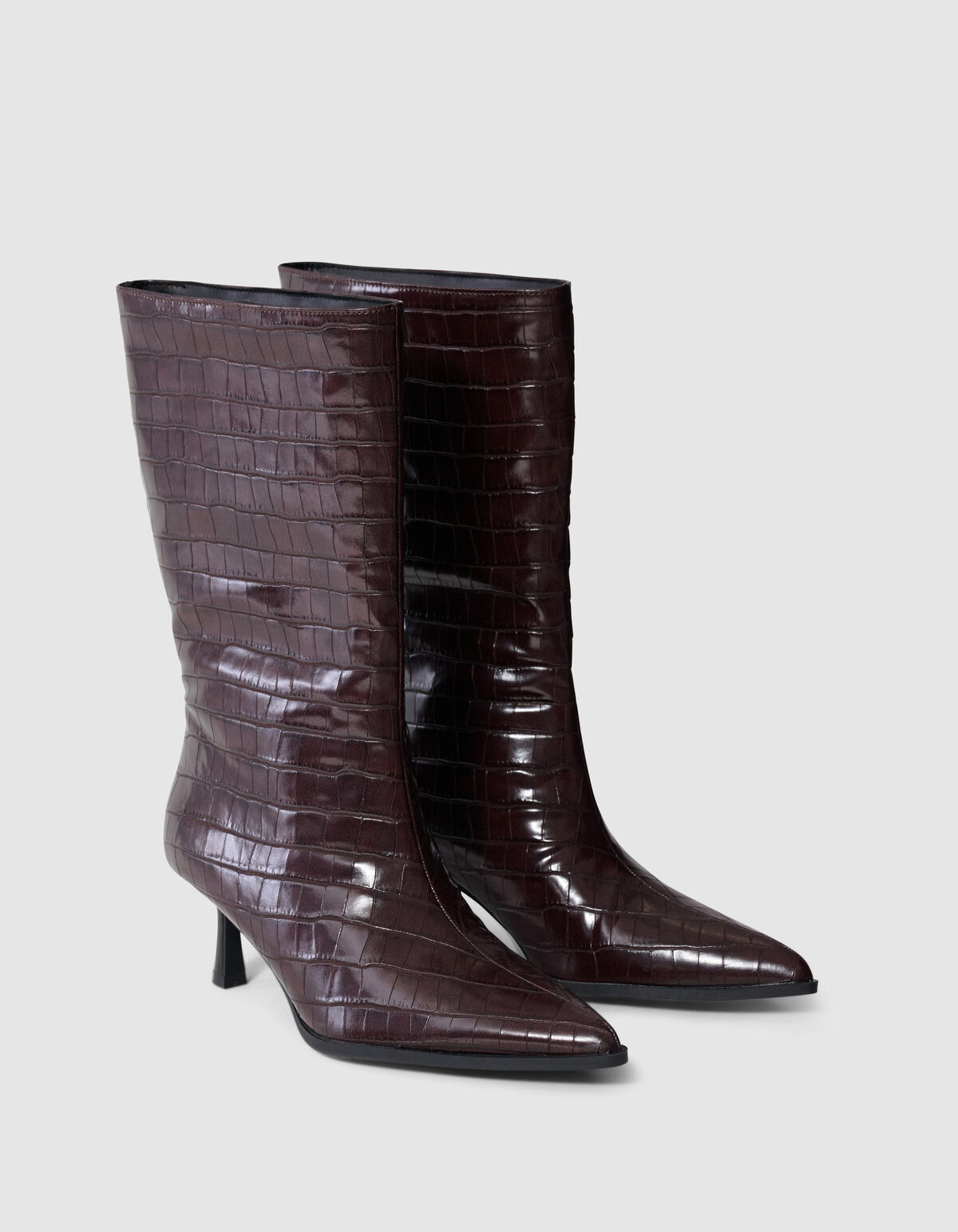 Croco Lak Laarzen Donkerbruin