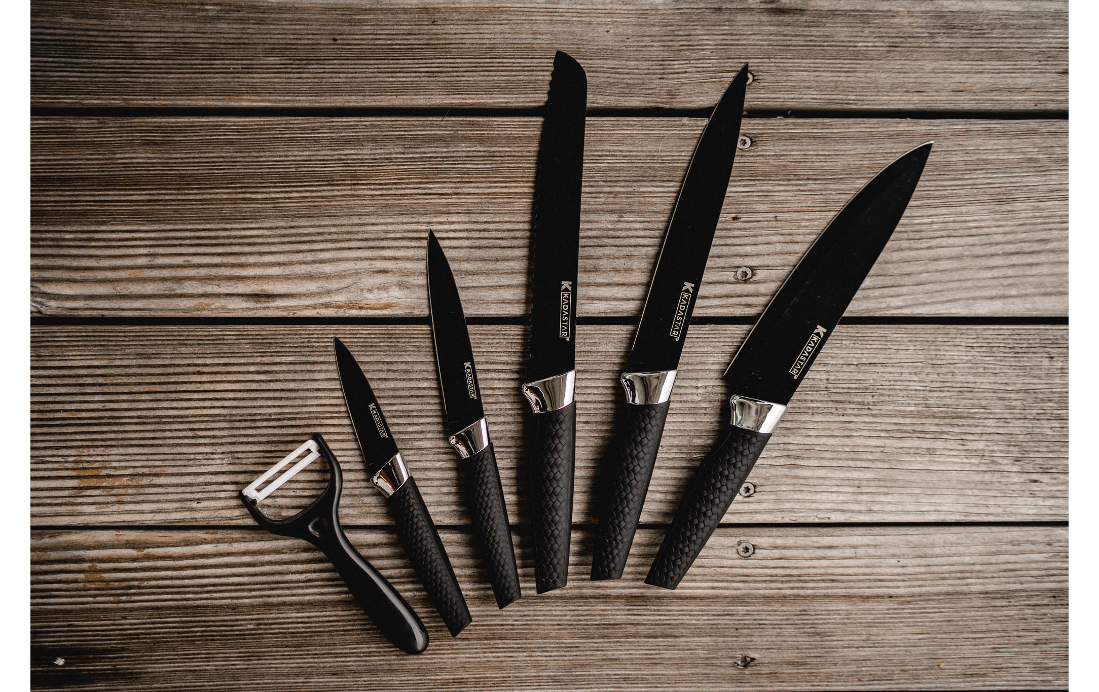 Messer-Set Premium Black 6-teilig, Schwarz/SilberMesser