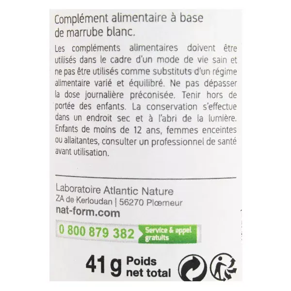 Nat & Form Original White Horehound 200 cápsulas