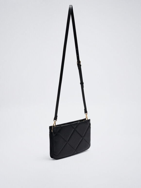 Bolsa de ombro acolchoada - Preta