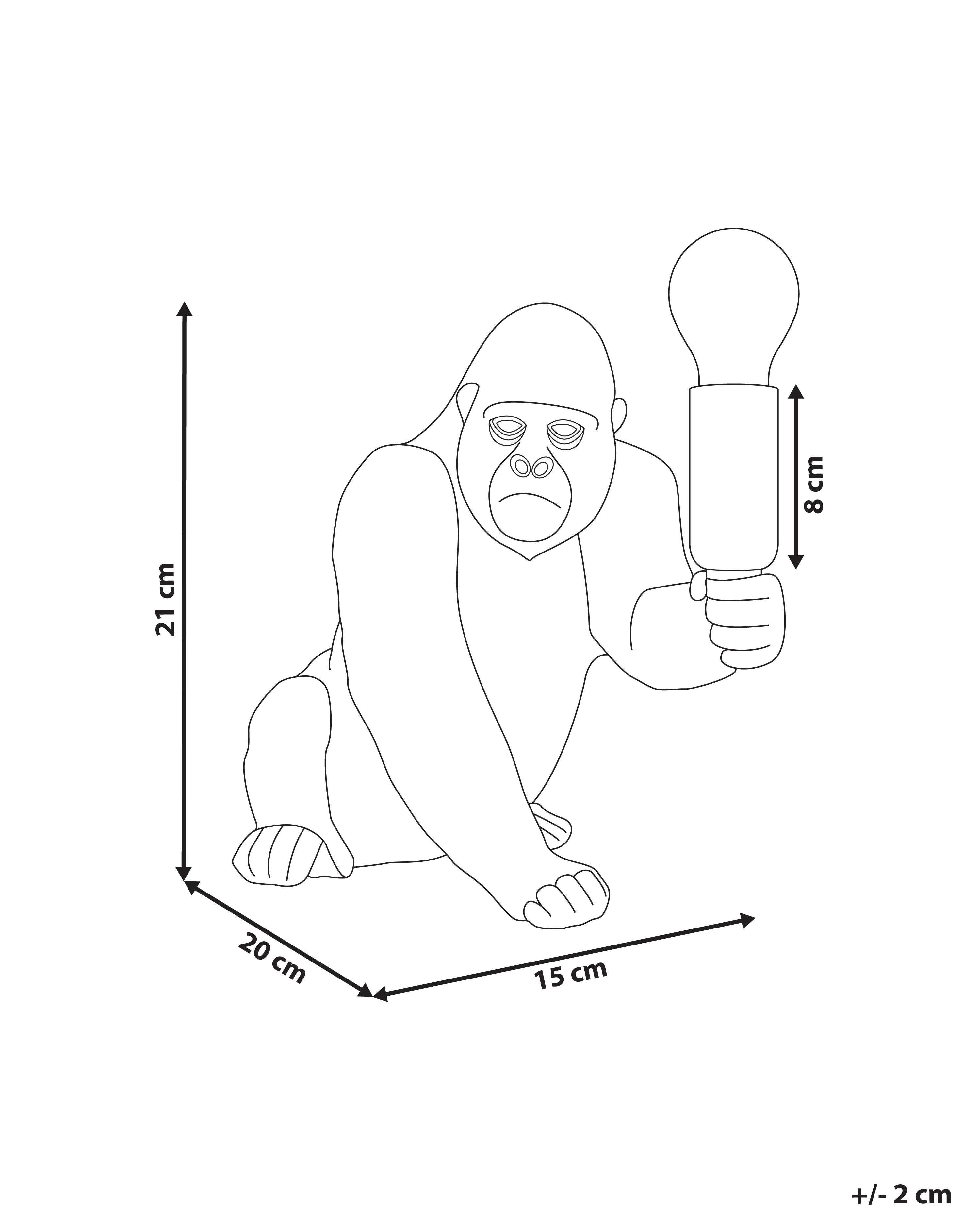 Tafellamp Gorilla HARAMBE Goud