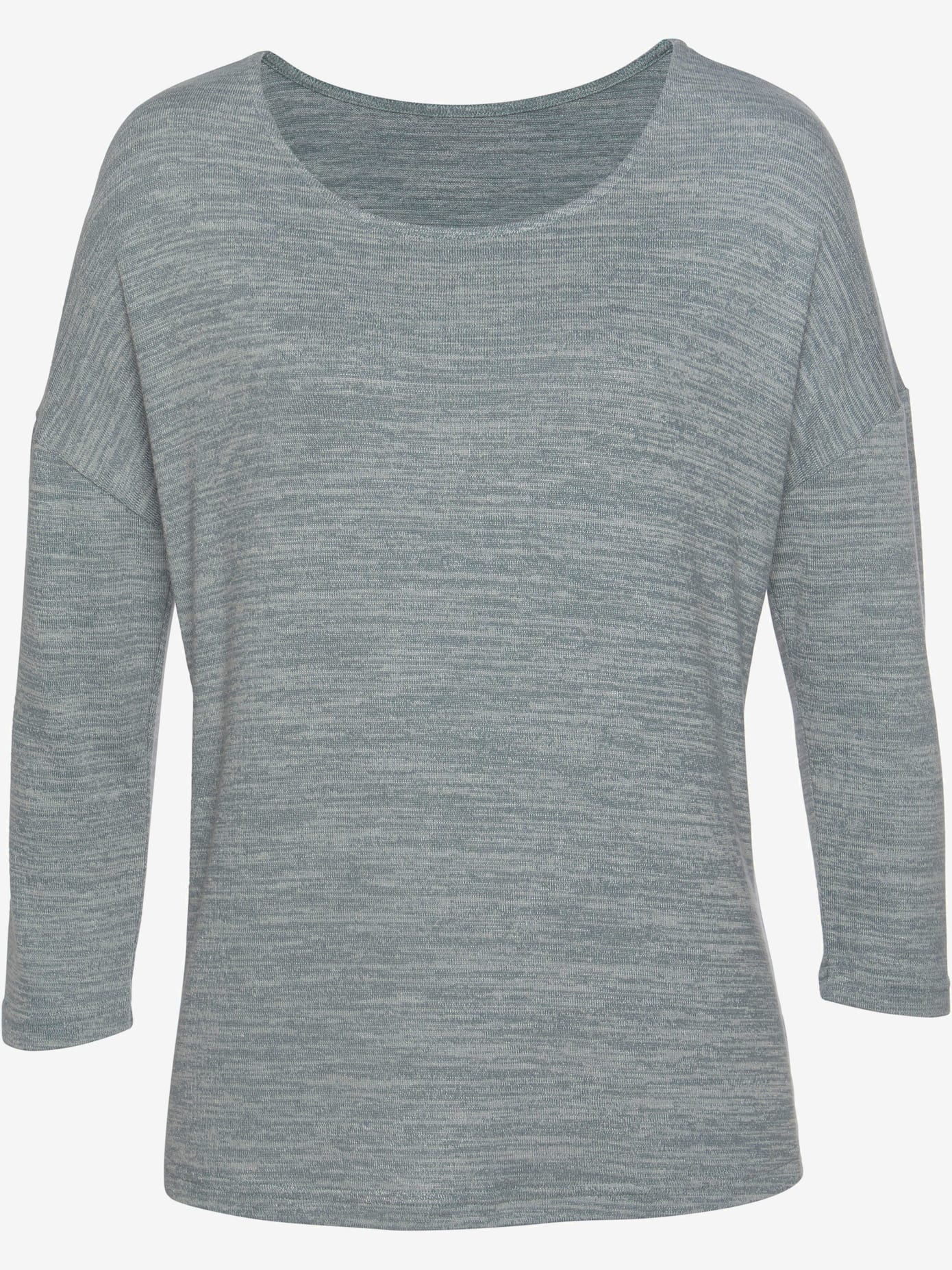 T-shirt à manches 3/4 aspect chiné tendance