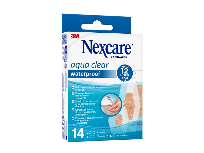 3M Nexcare Wundpflaster Aqua Clear waterproof 14 Stück Wasserfestes Pflaster