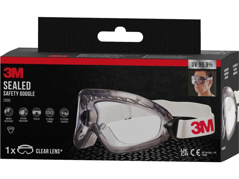 3M Schutzbrille Vollsicht transparent 3M Vollsichtschutzbrille, grau