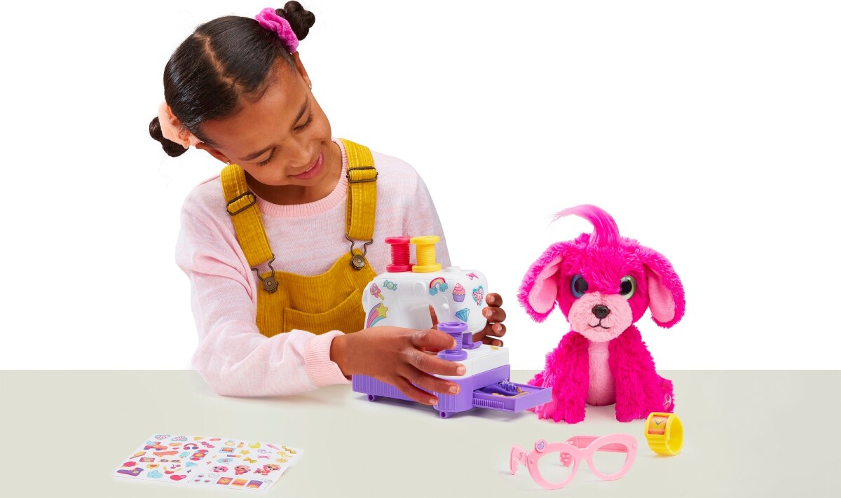 Scruff A Luvs - Hund Med Symaskine Og 10 Overraskelser - Sew Surprise - Pink