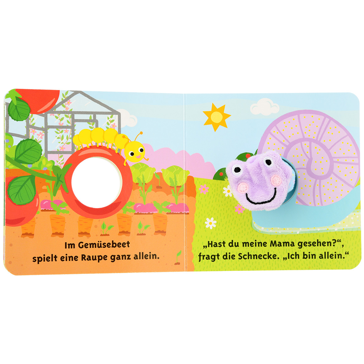 Topomini Baby Fingerpuppenbuch Die kleine Schnecke flieder / bunt