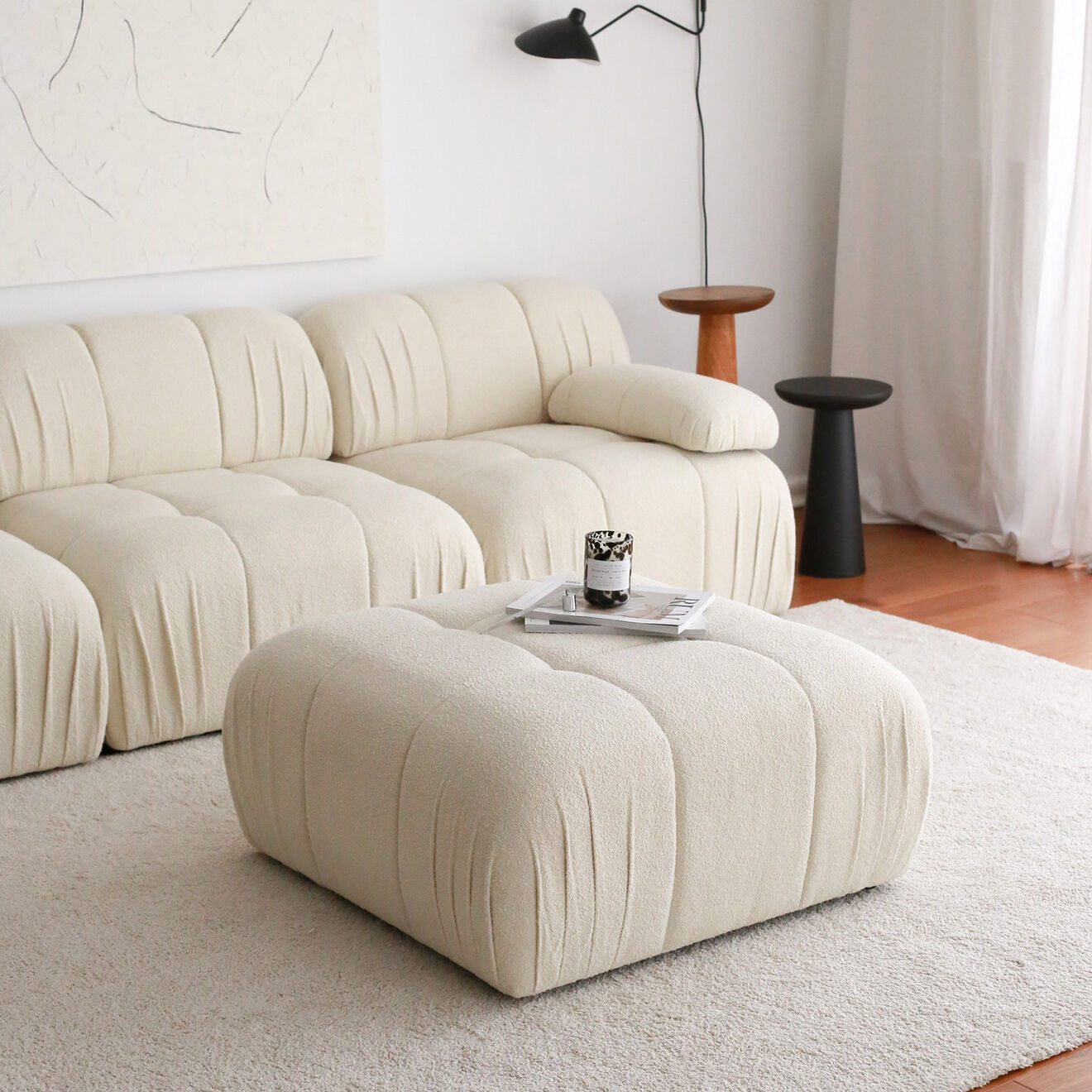 Homitis Pouf Soli écru - 89x43x89 cm