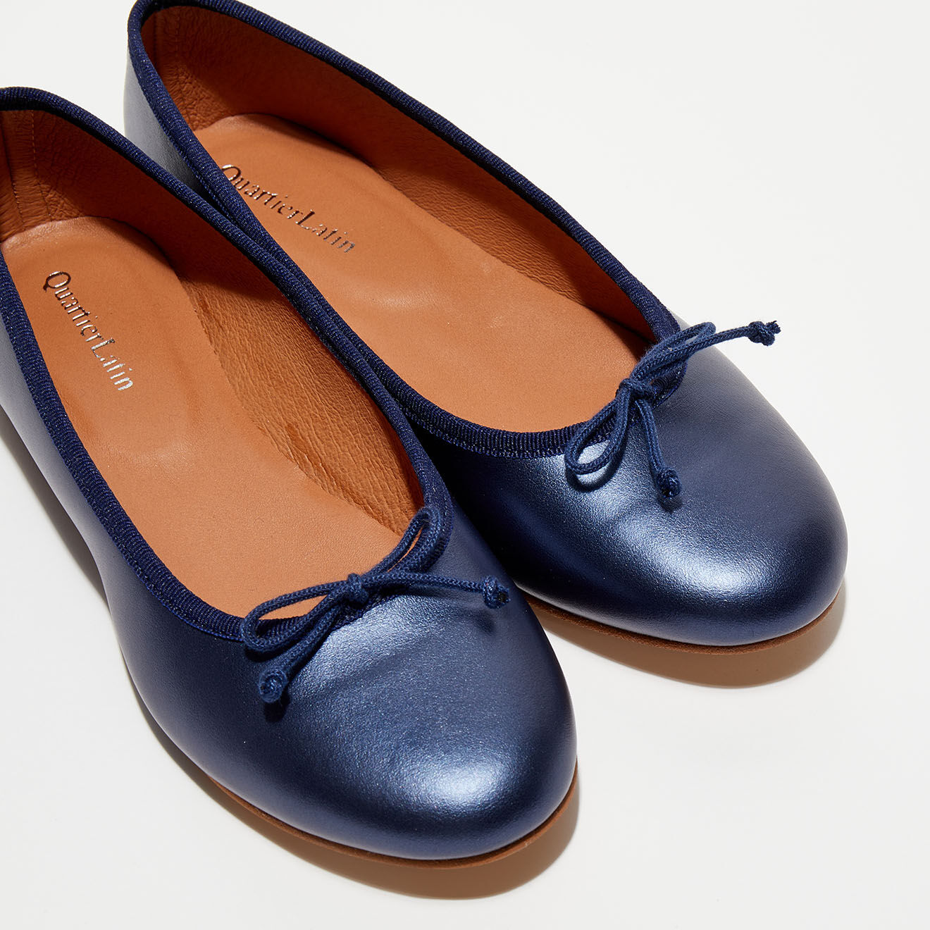 Quartier Latin Ballerines en Cuir Jeanne bleu marine