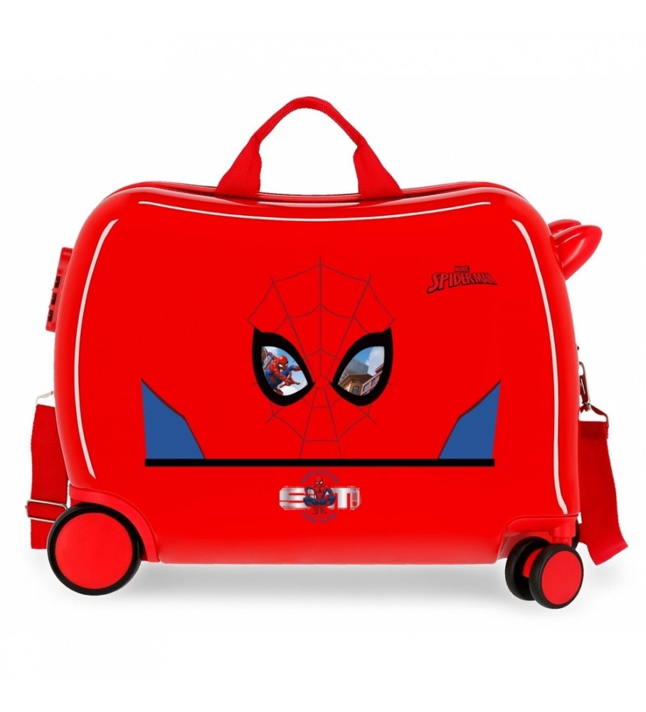 Mala infantil Joumma Bags Homem-Aranha com proteção vermelha - 38x50x20cm -