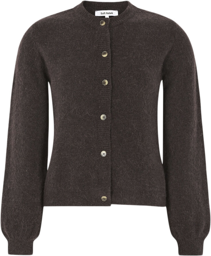 Soft Rebels SRAllison O-neck Cardigan knit Chocolate plum melange