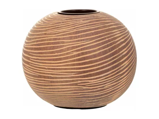 Bougeoir en polyrésine marron 13x13x10h