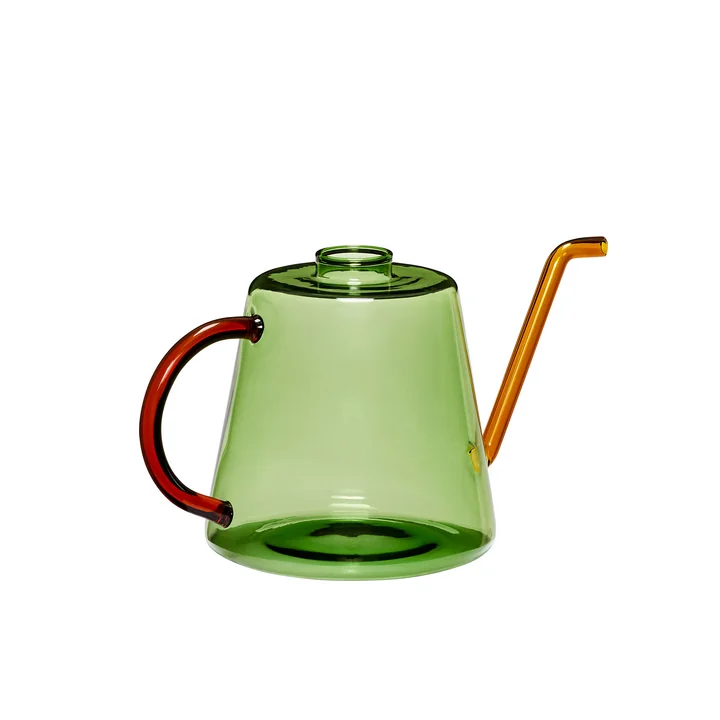 Hübsch Interior - Flora Giesskanne, 1 L, grün / bernstein