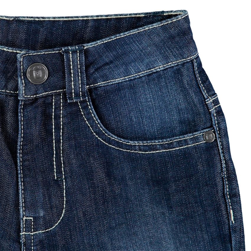 Bermuda en jean effet used et crinkle - Bleu moyen
