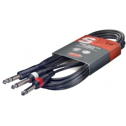 Stagg SYC3/PS2PE stereo jack 6.3 mm - 2x 6.3 mm mono 3m
