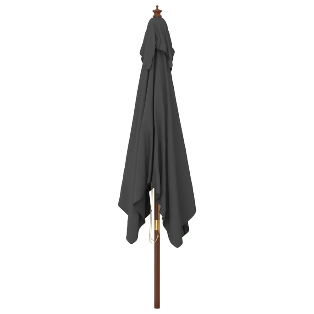 Parasol de jardin avec mât en bois 300 x 300 x 273 cm anthracite