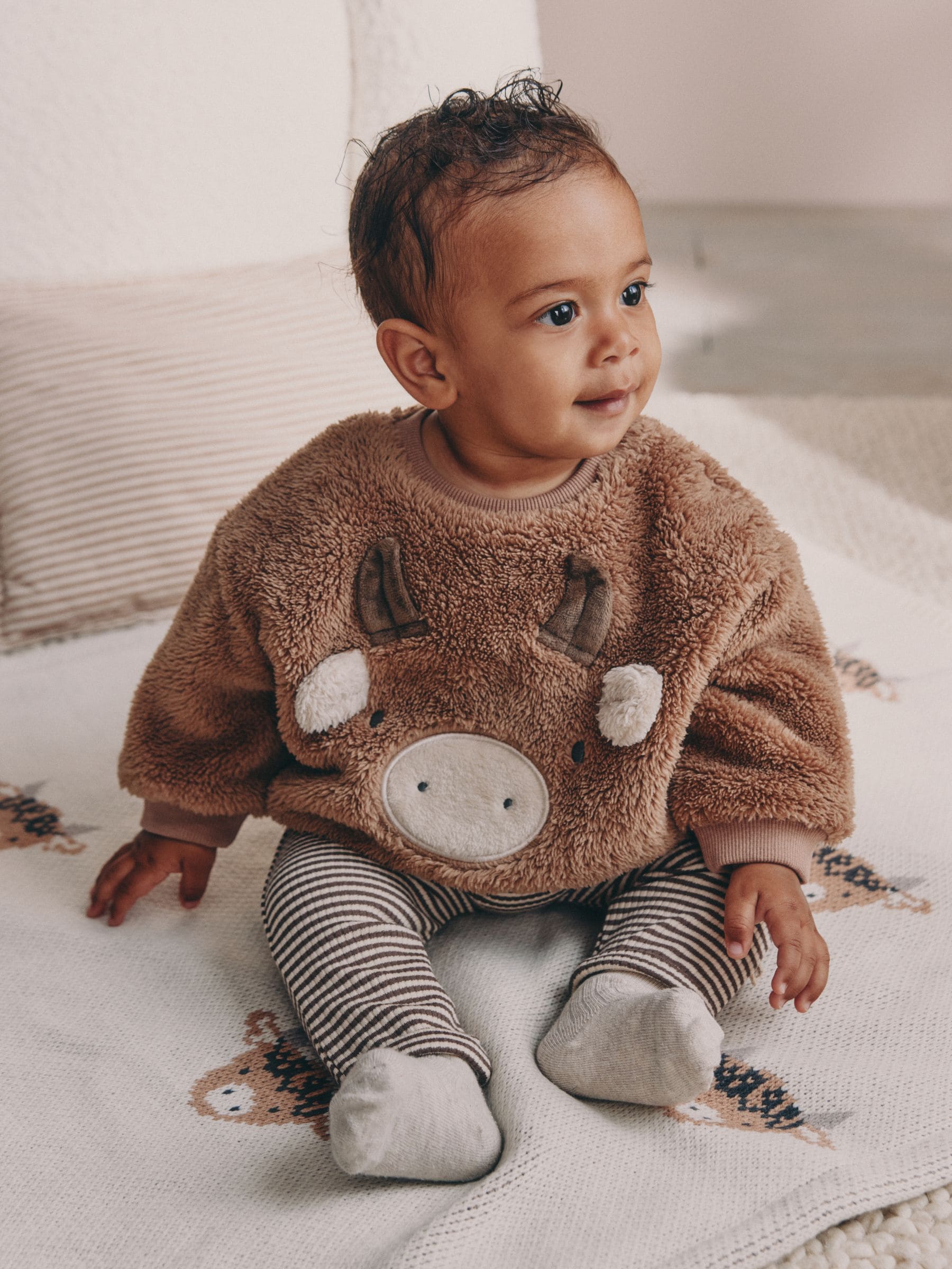 Bruin Hamish - Babyfleece set van sweater en legging (0mnd-2jr)