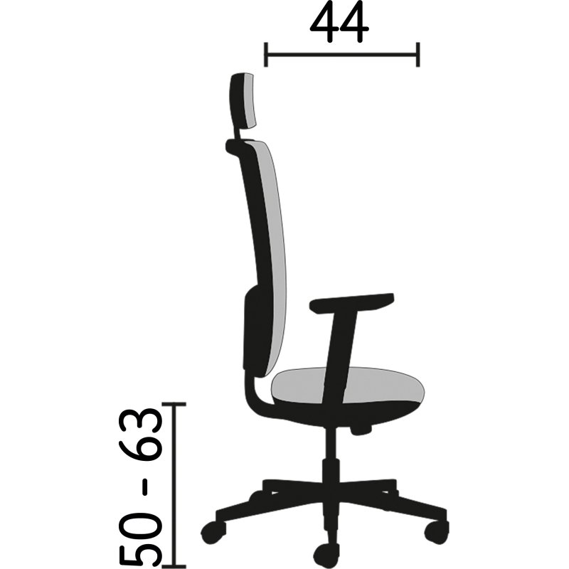 Fauteuil de bureau Warren cuir - avec accoudoirs, appui-tête et réglage profondeur d’assise - Mécanisme Synchrone + réglage profondeur d’assise