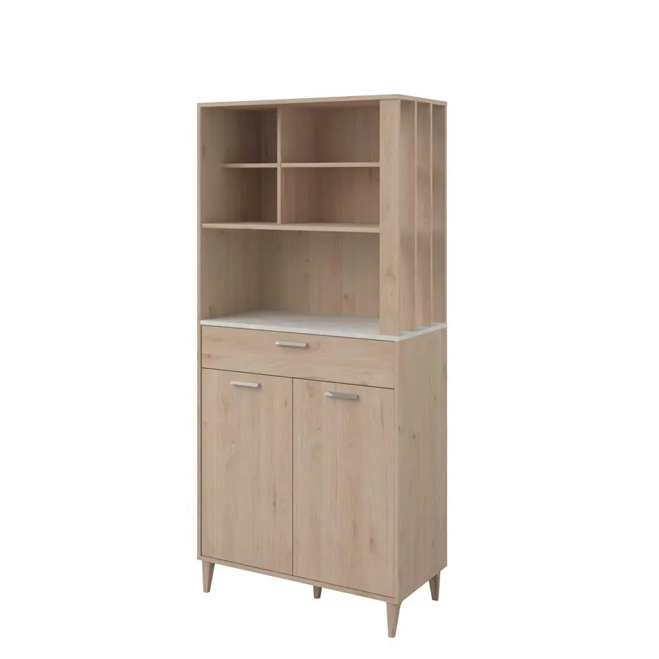 Buffetkast Galatee met 2 deuren & 1 lade - eikdecor/wit