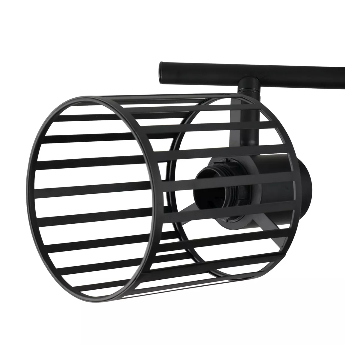 Rampe de spot 2 abat-jours métal industriel (L30.5 cm) Alma Noir
