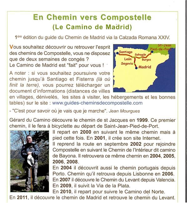 GERARD DU CAMINO - LE CHEMIN DE MADRID