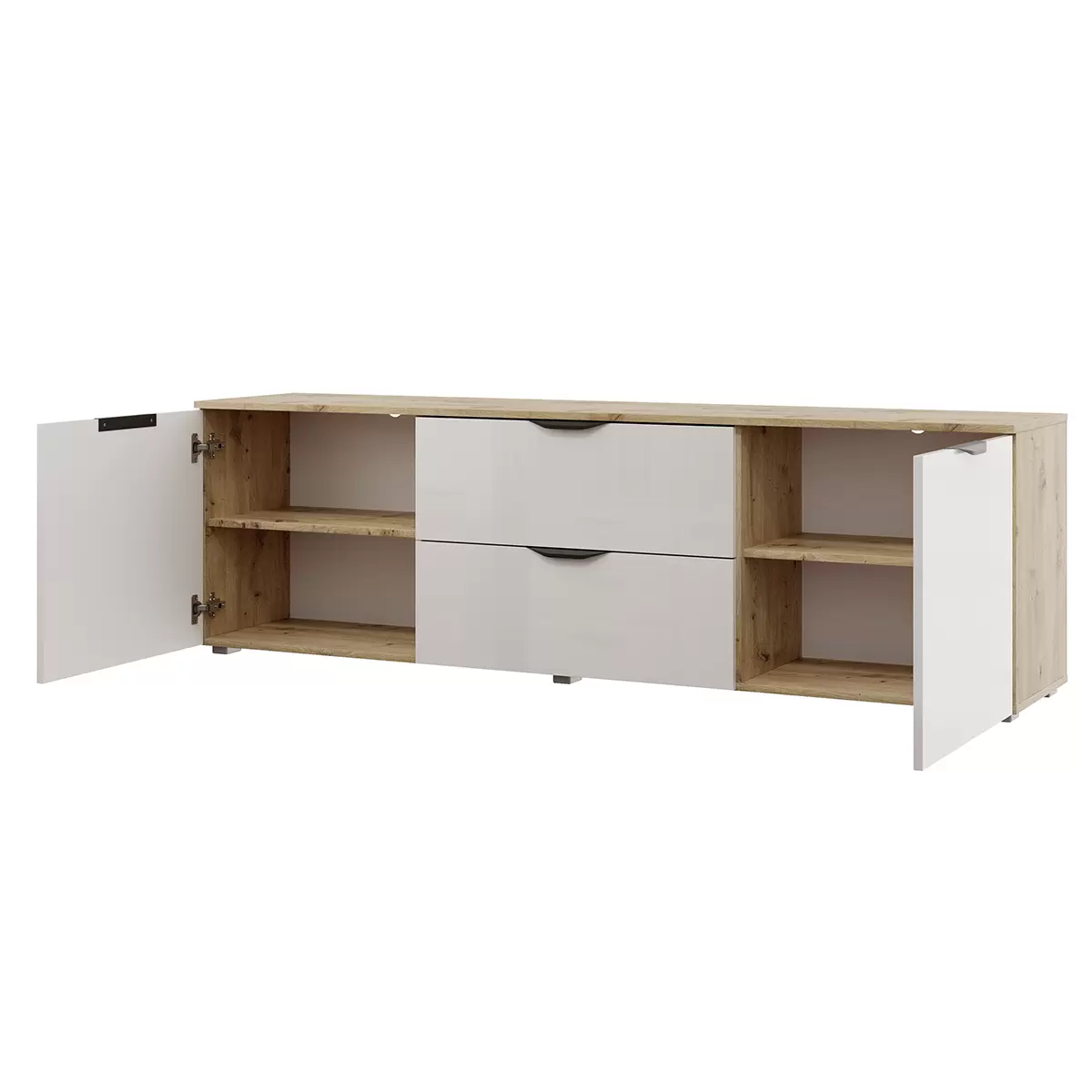 Lowboard Zürich Artisan Eiche,weiss