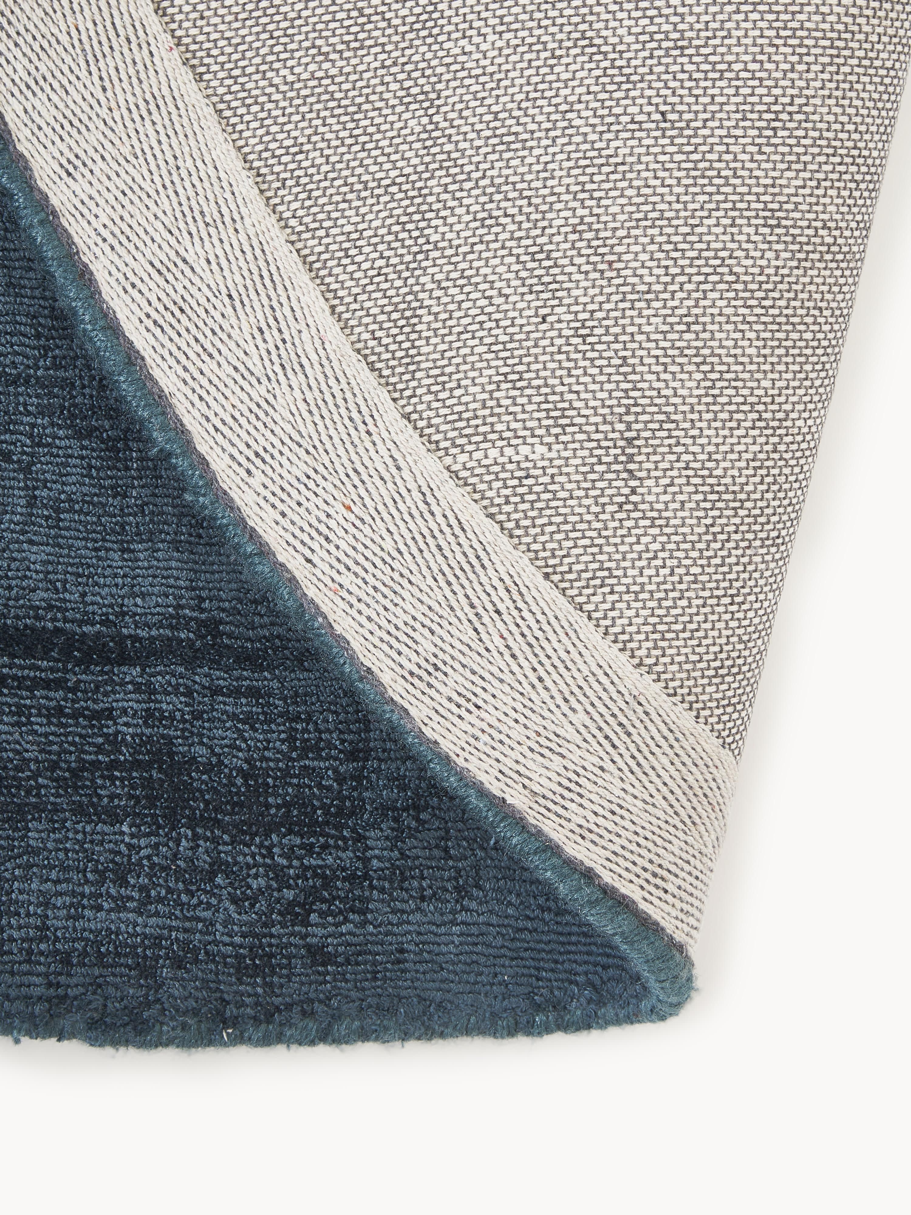 Rond viscose vloerkleed Jane, handgeweven
