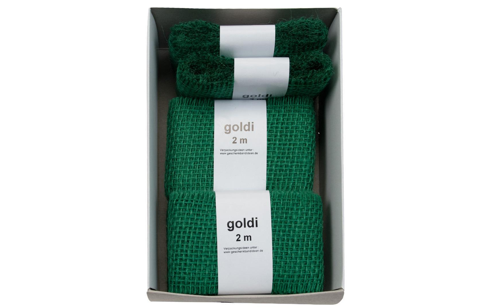 Juteband 6 cm x 2 m, Dunkelgrün, 1 StückSackleinenband für Hochzeitsdekoration oder Geschenkverpackungen