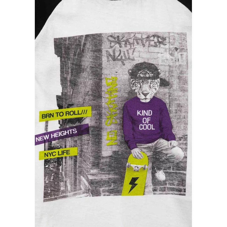 MINOTI Longsleeve CremeweißSchwarz