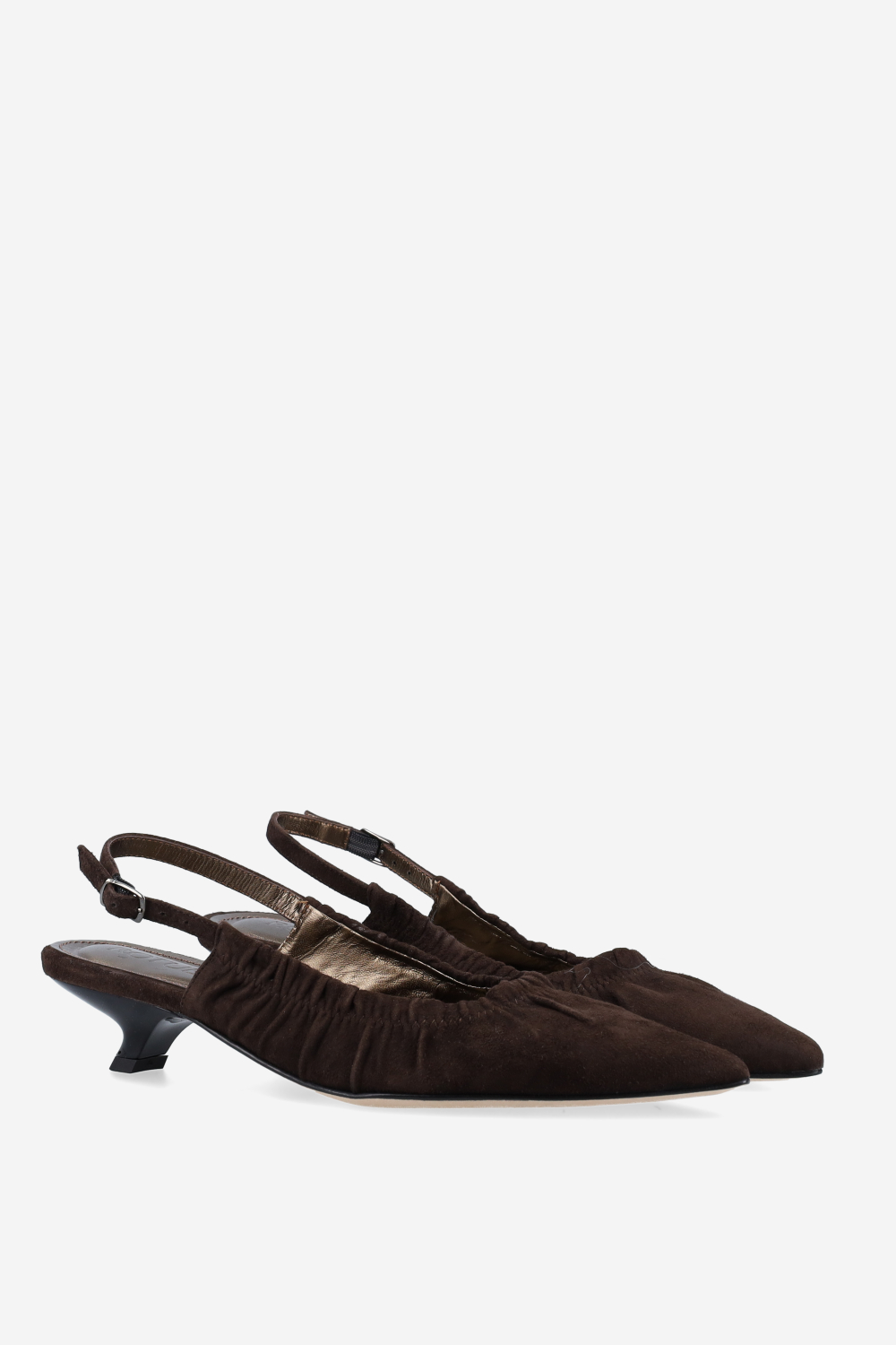 Messy suede slingbacks