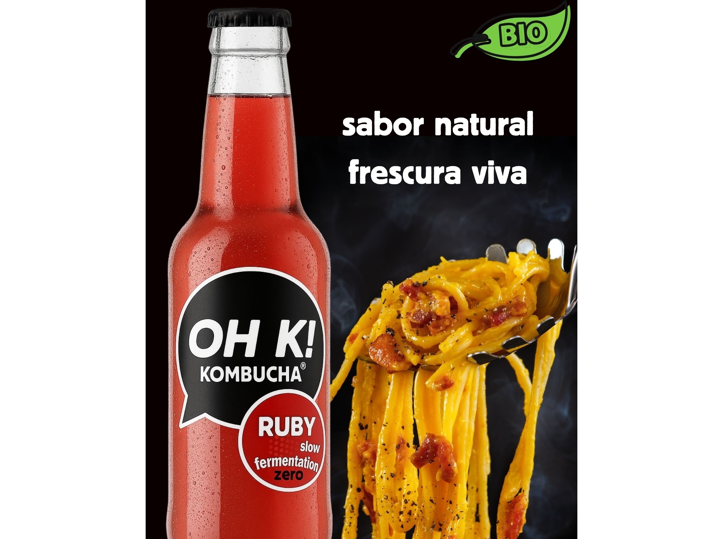 KOMBUCHA BIO OH K! RUBY (MORANGO) 330ML