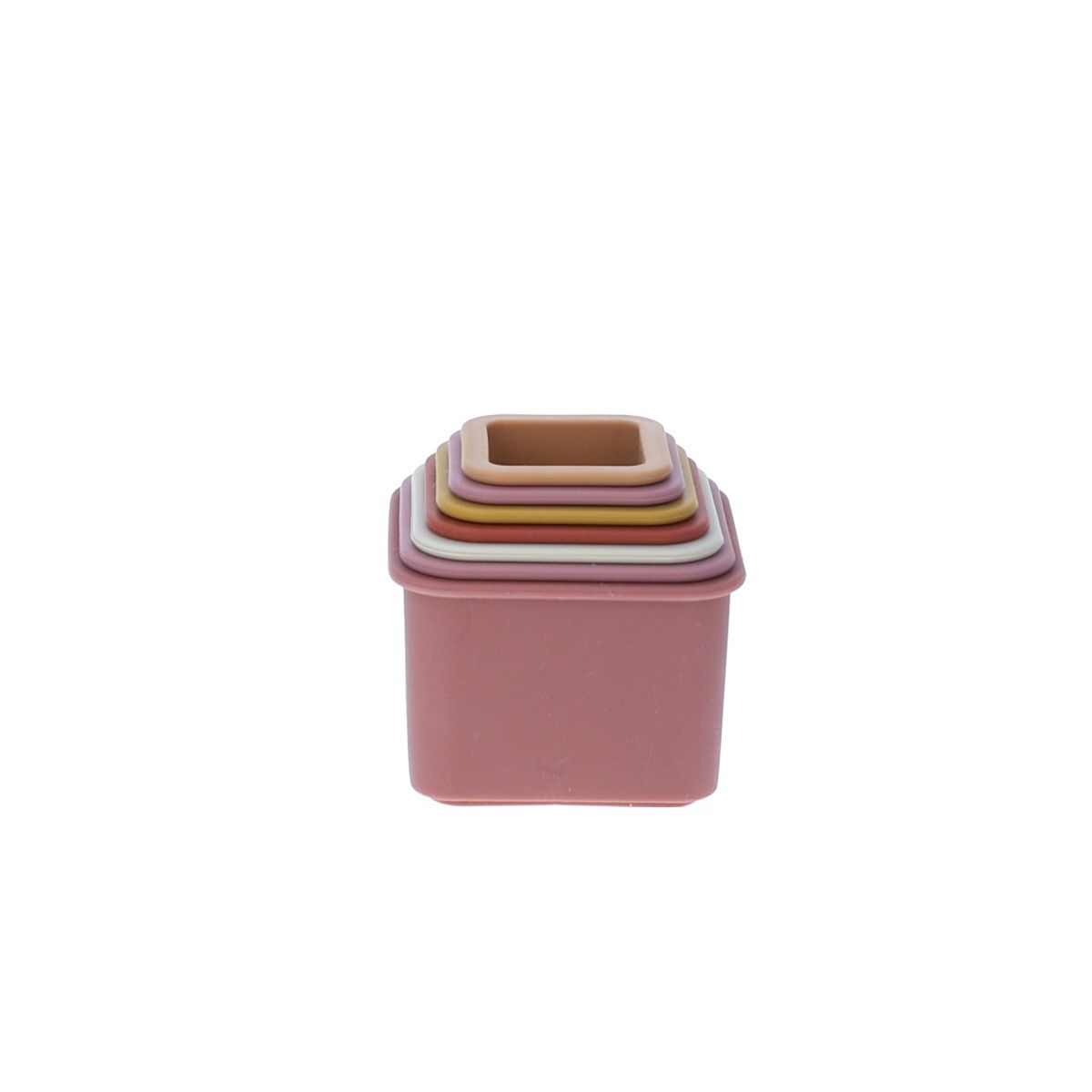 Jeu de cubes en silicone à empiler rose Amande