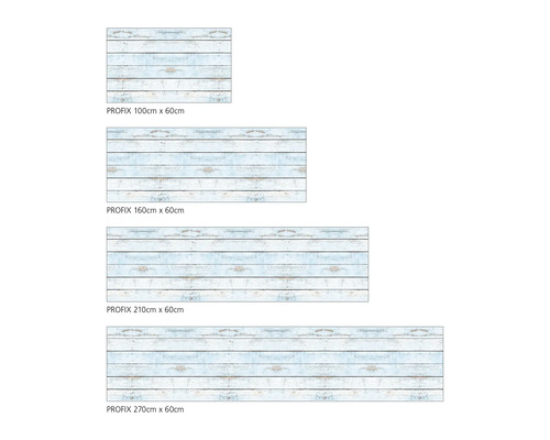 Keukenachterwand mySpotti Profix Hout Lichtblauw houtlook 100 x 60 cm PX-10060-1282-HB